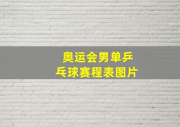 奥运会男单乒乓球赛程表图片