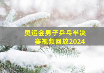 奥运会男子乒乓半决赛视频回放2024