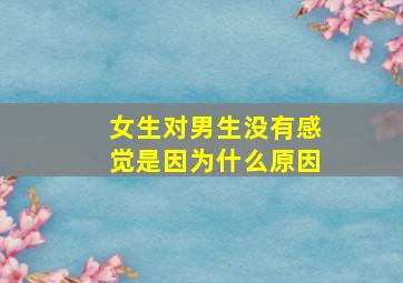 女生对男生没有感觉是因为什么原因