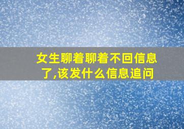 女生聊着聊着不回信息了,该发什么信息追问