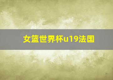 女篮世界杯u19法国