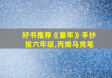 好书推荐《童年》手抄报六年级,丙烯马克笔