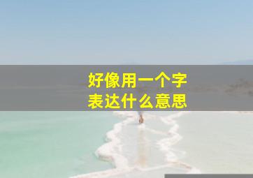 好像用一个字表达什么意思