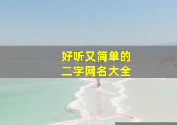 好听又简单的二字网名大全