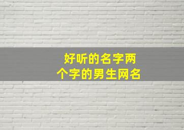 好听的名字两个字的男生网名