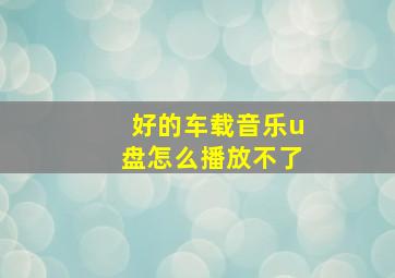 好的车载音乐u盘怎么播放不了