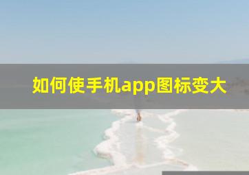 如何使手机app图标变大