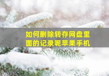 如何删除转存网盘里面的记录呢苹果手机