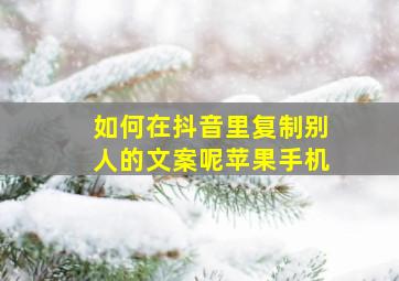 如何在抖音里复制别人的文案呢苹果手机