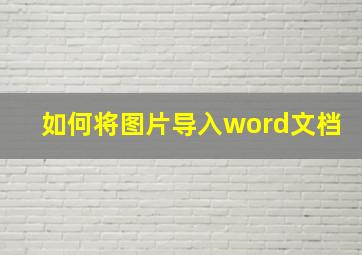 如何将图片导入word文档