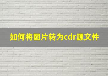 如何将图片转为cdr源文件