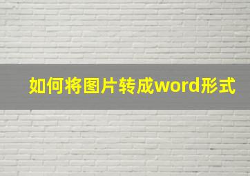 如何将图片转成word形式