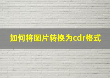 如何将图片转换为cdr格式