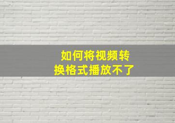 如何将视频转换格式播放不了