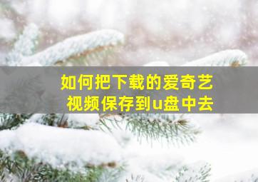 如何把下载的爱奇艺视频保存到u盘中去