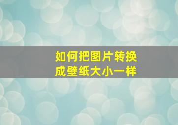 如何把图片转换成壁纸大小一样