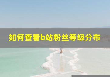 如何查看b站粉丝等级分布