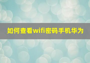 如何查看wifi密码手机华为