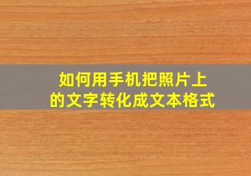 如何用手机把照片上的文字转化成文本格式