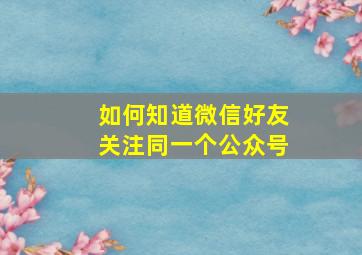 如何知道微信好友关注同一个公众号