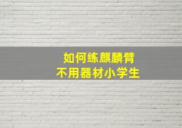 如何练麒麟臂不用器材小学生