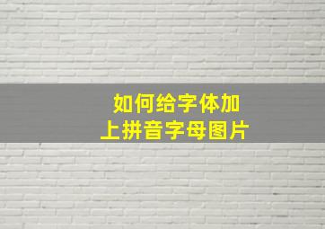 如何给字体加上拼音字母图片