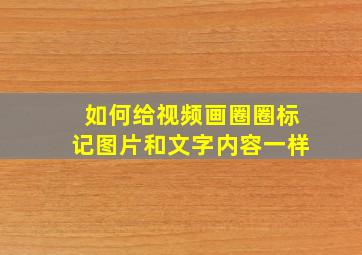 如何给视频画圈圈标记图片和文字内容一样