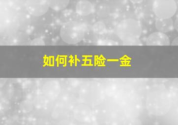 如何补五险一金