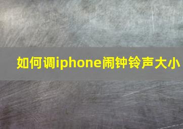 如何调iphone闹钟铃声大小