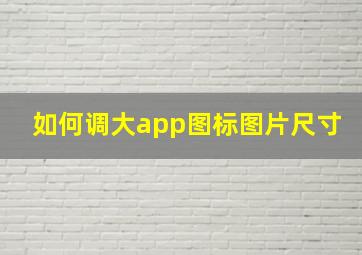 如何调大app图标图片尺寸