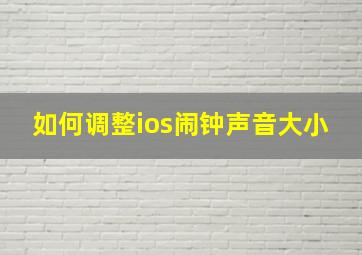 如何调整ios闹钟声音大小