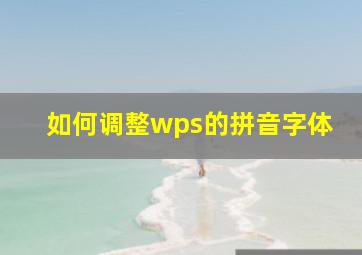 如何调整wps的拼音字体