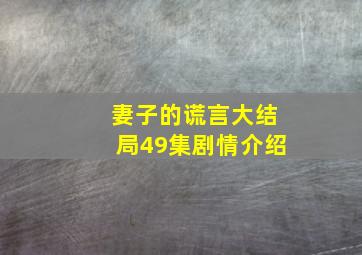 妻子的谎言大结局49集剧情介绍