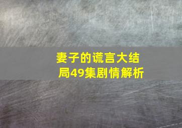 妻子的谎言大结局49集剧情解析