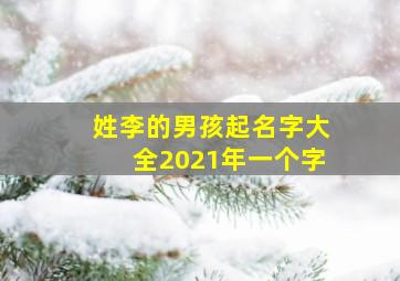 姓李的男孩起名字大全2021年一个字