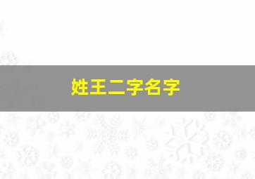 姓王二字名字