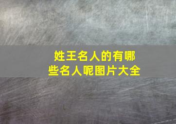 姓王名人的有哪些名人呢图片大全