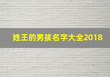 姓王的男孩名字大全2018