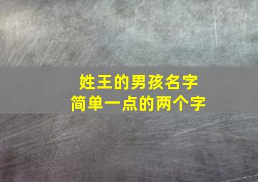 姓王的男孩名字简单一点的两个字