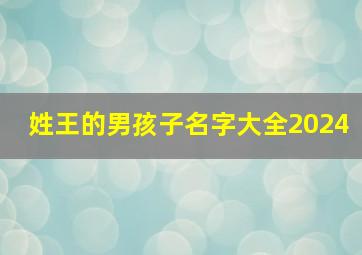 姓王的男孩子名字大全2024