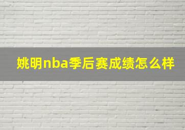 姚明nba季后赛成绩怎么样