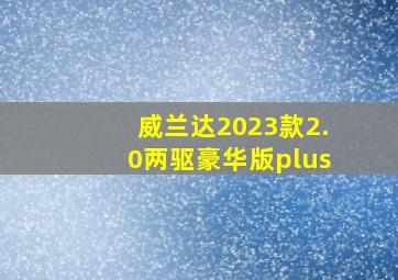 威兰达2023款2.0两驱豪华版plus