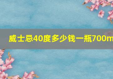 威士忌40度多少钱一瓶700ml