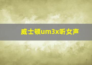 威士顿um3x听女声