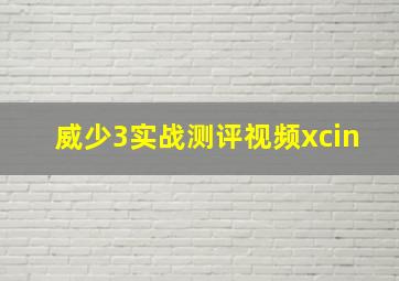 威少3实战测评视频xcin