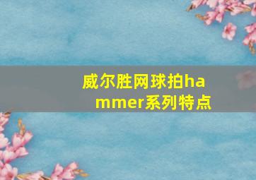 威尔胜网球拍hammer系列特点