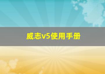 威志v5使用手册