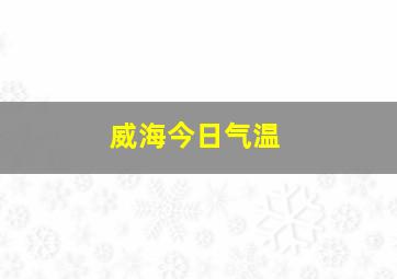 威海今日气温