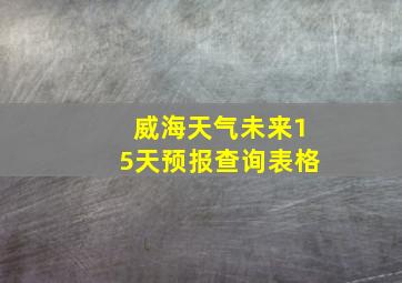 威海天气未来15天预报查询表格