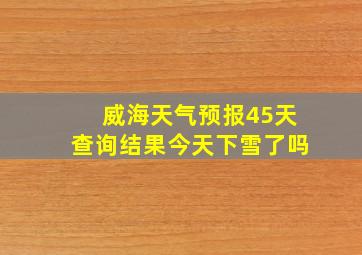 威海天气预报45天查询结果今天下雪了吗